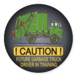 Future Garbage Truck Green Driver Kids Sticker