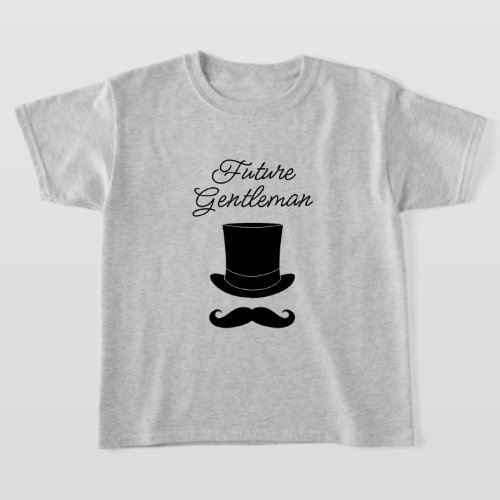 Future gentleman cute dapper hat and mustache boys T_Shirt