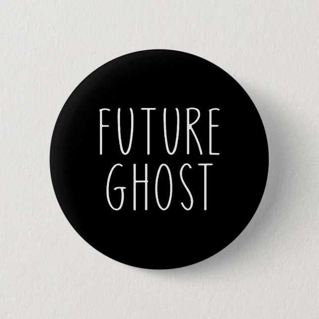 Future Ghost Halloween Costume Button (Front)