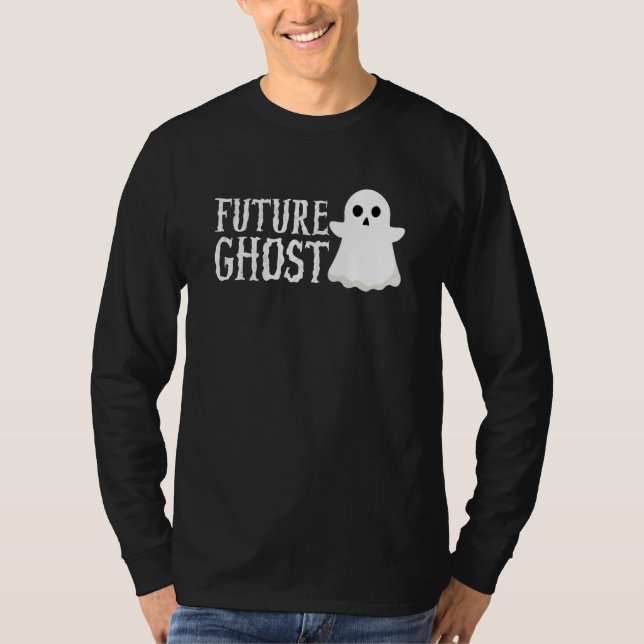 Future Ghost Simple Halloween Costume Scary Ghost  T-Shirt (Front)