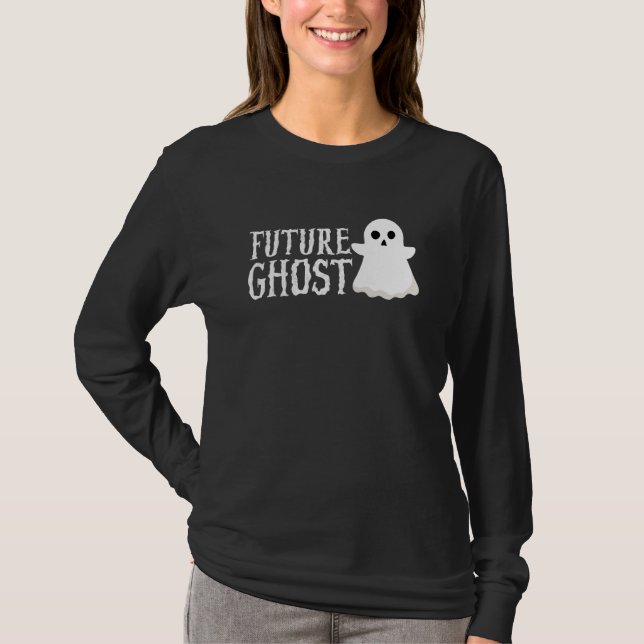 Future Ghost Simple Halloween Costume Scary Ghost  T-Shirt (Front)
