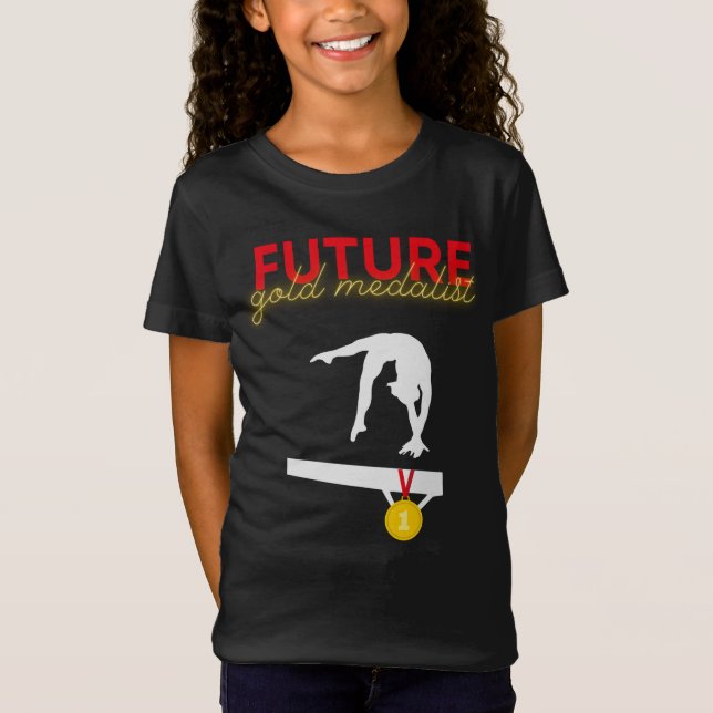 Future Gold Medalist Girls Gymnastics  T-Shirt (Front)
