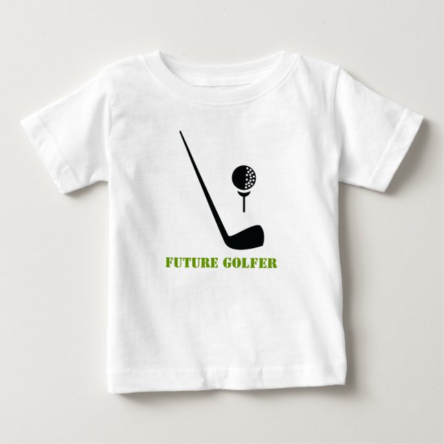Future golfer club and ball black, green custom baby T-Shirt (Front)