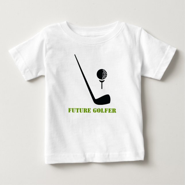 Future golfer club and ball black, green custom baby T-Shirt (Front)