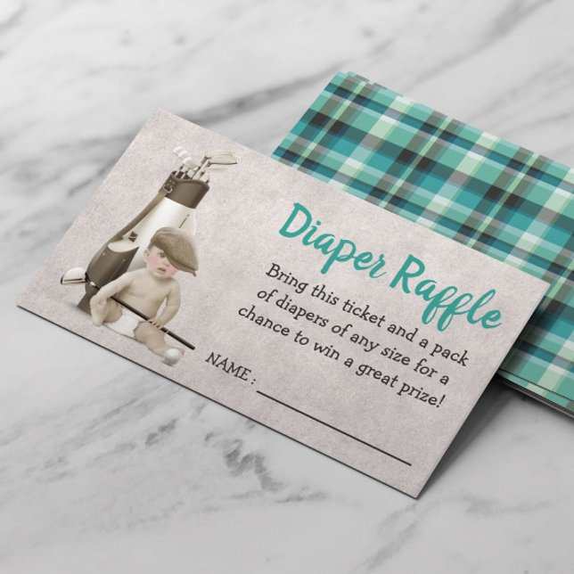 Future Golfer Golf Baby Shower Diaper Raffle Enclosure Card (Creator Uploaded)