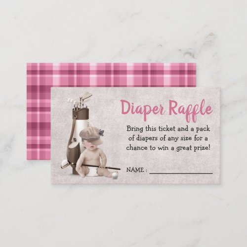 Future Golfer Golf Girl Baby Shower Diaper Raffle Enclosure Card