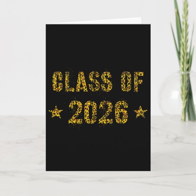 Future Graduation Cl Of 2026 Girl 9th Gr Leopard P Card (Front)