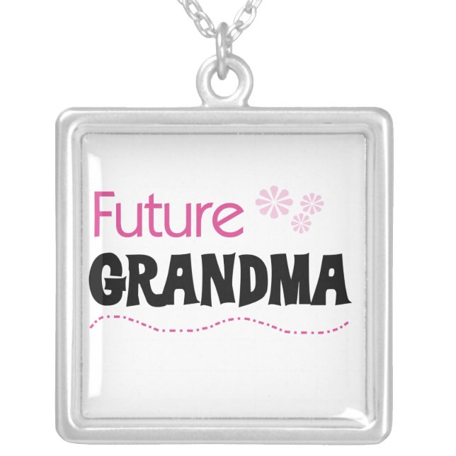 Future Grandma Gifts Silver Plated Necklace (Front)