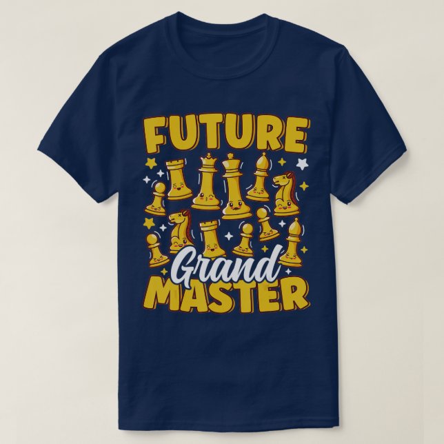 Future Grandmaster Chess Player Cute Chess Pieces  T-Shirt (Design Front)