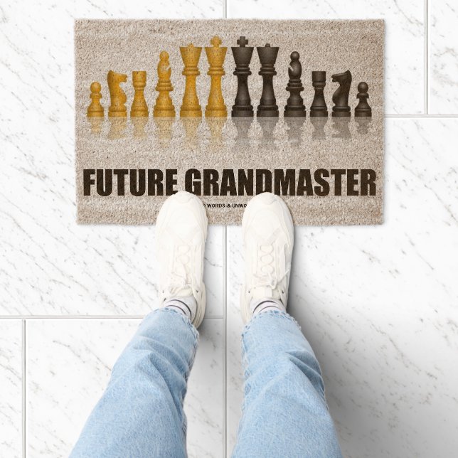 Future Grandmaster Reflective Chess Set Pieces Fiber Doormat (Insitu)