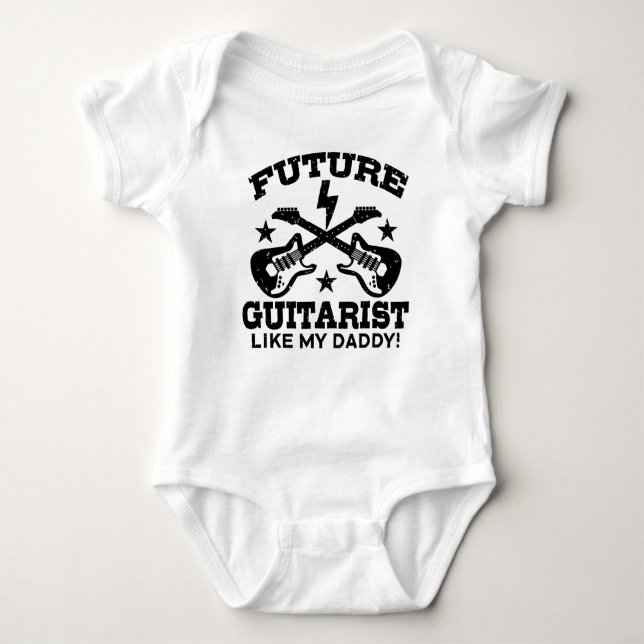 Future Guitarist Like My Daddy Baby Bodysuit (Front)