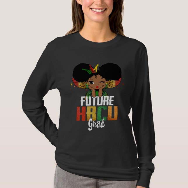 Future HBCU Grad Afro African Black Girls Kid Futu T-Shirt (Front)
