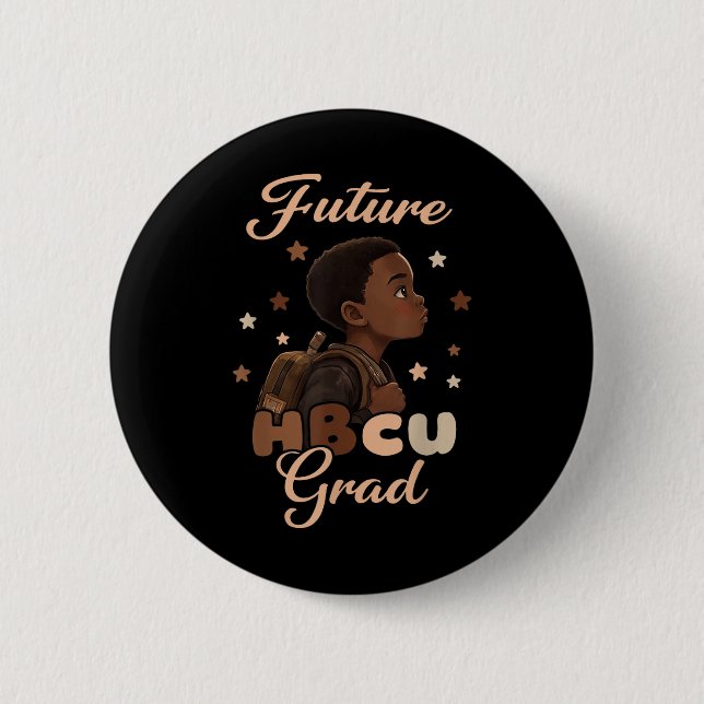 Future Hbcu Grad Black History Month Boy Graduatio Button (Front)