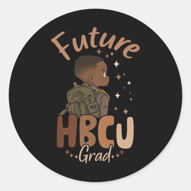Future Hbcu Grad Black History Month Boy Graduatio Classic Round Sticker (Front)