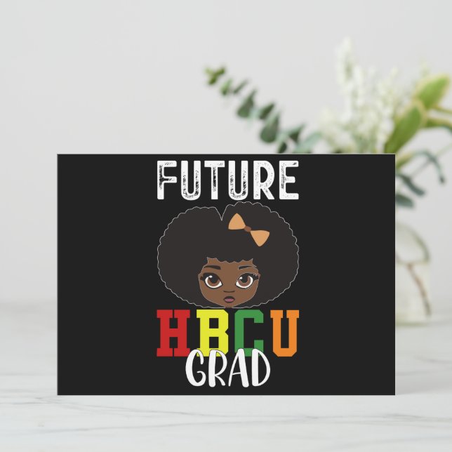 Future HBCU Grad Girl Graduation Black College Invitation (Standing Front)