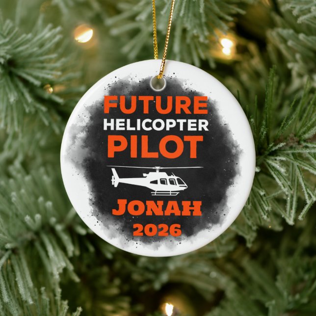 Future Helicopor Pilot Graduation  Ceramic Ornament (Tree)