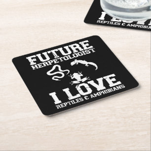 Future Herpetologist Herpetology Lover Amphibians  Square Paper Coaster