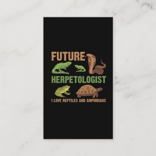 Future Herpetologist Reptile Amphibians Fan Kid Business Card