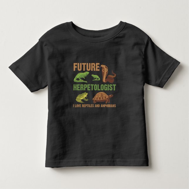 Future Herpetologist Reptile Amphibians Fan Kid Toddler T-shirt (Front)