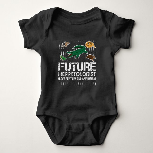 Future Herpetologist Reptiles and Amphibians Baby Bodysuit (Front)