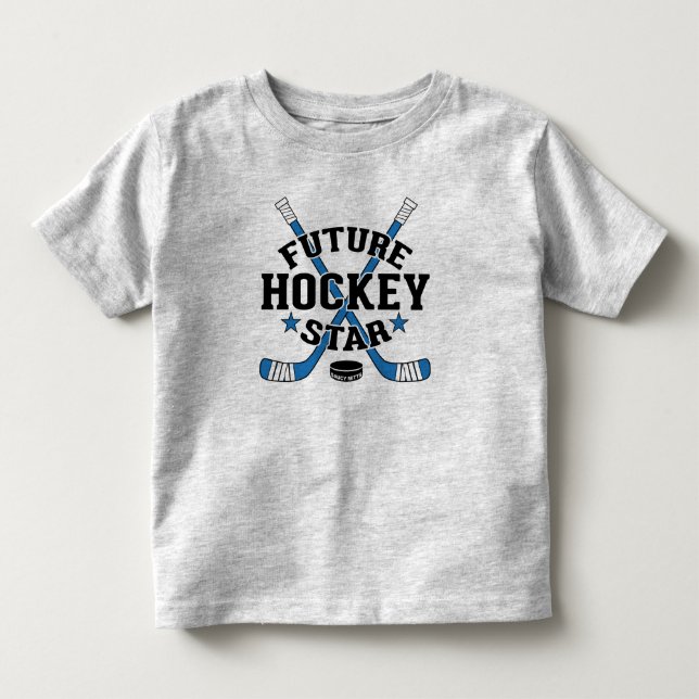 Future Hockey Star Player blue Hockey Sticks Puck Toddler T-shirt (Front)