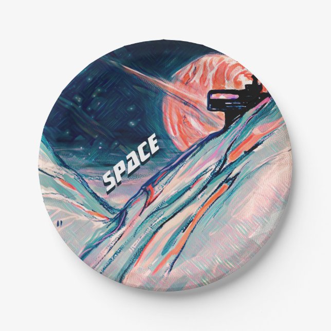 Future Home in Space  Paper Plates (Front)