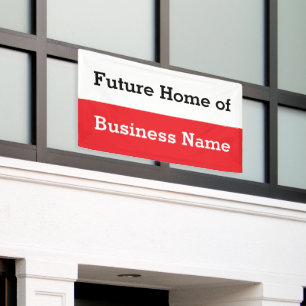 Future Home of Business Name Black White and Red Banner