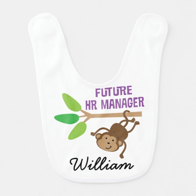 Future HR Manager Personalized Baby Bib (Front)