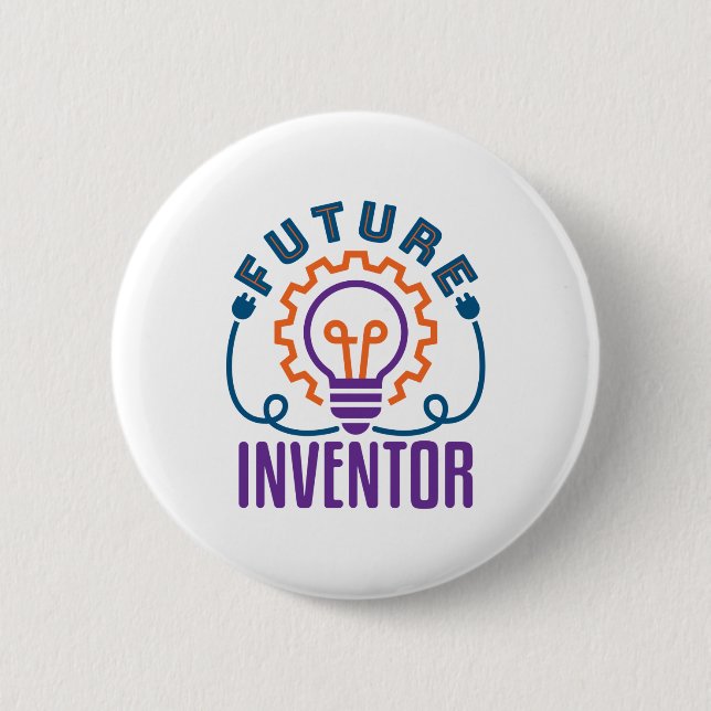 Future Inventor Engineer Scientist Science Button (Front)