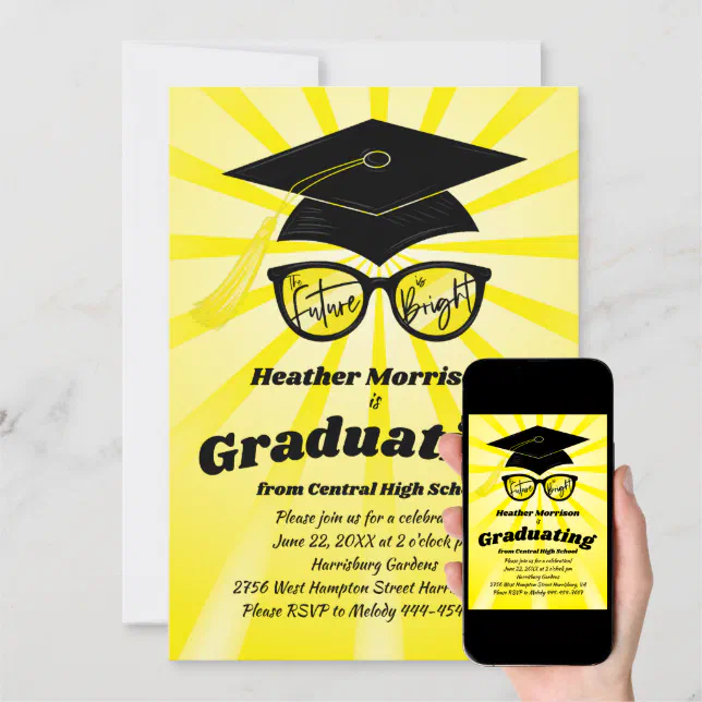 Future is Bright Graduation Party Invitation Zazzle