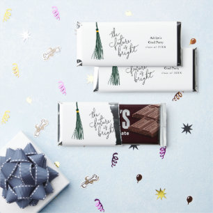 Future Is Bright Quote Green Tassel Modern Hershey Bar Favors