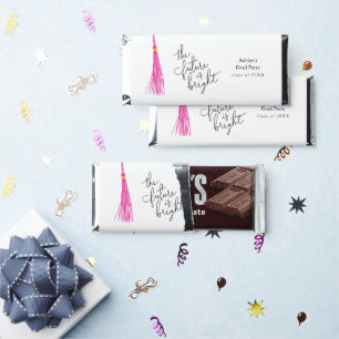 Future Is Bright Quote Pink Tassel Modern Hershey Bar Favors