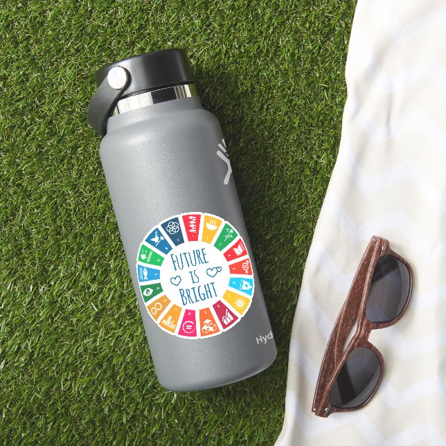 Future Is Bright - UN SDGs Global Goals Sticker (HydroFlask Insitu)
