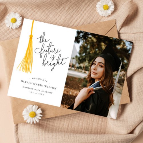 Future is Bright Yellow Graduation Announcement