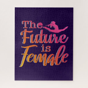 Future is Female Quote - Feminist Gymnastics Jigsaw Puzzle