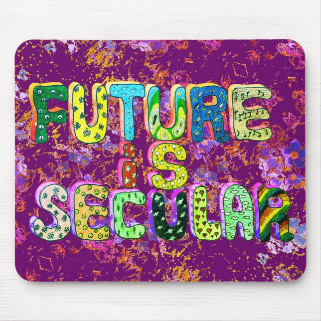 FUTURE IS SECULAR in green and purple Mouse Pad (Front)