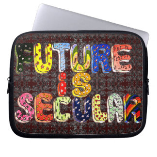 FUTURE IS SECULAR rainbow colors retro Laptop Sleeve
