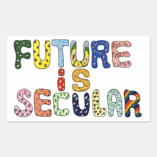 FUTURE IS SECULAR RECTANGULAR STICKER (Front)