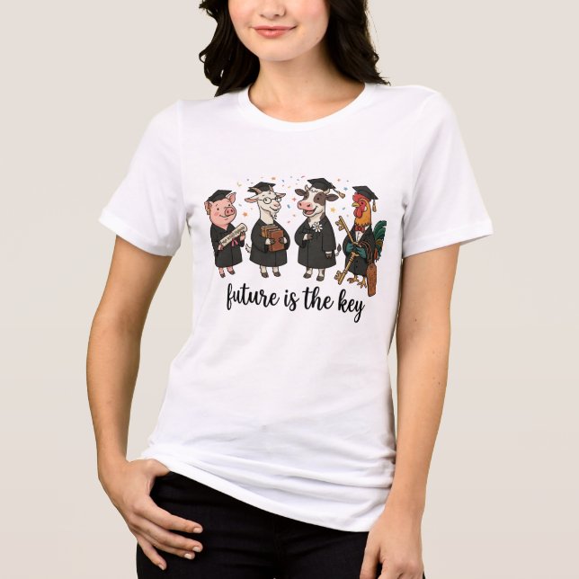 Future is the Key Graduation Herd Tri-Blend Shirt (Front)