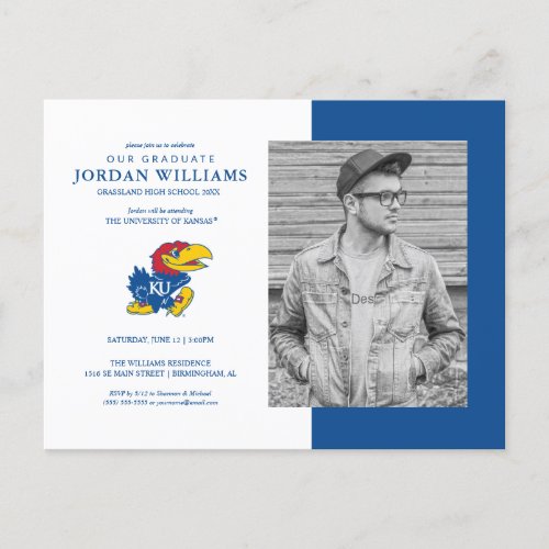 Future Kansas Jayhawks Graduate Announcement Postcard