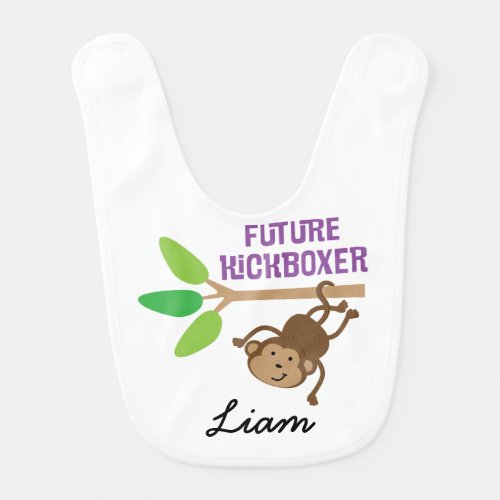 Future Kickboxer Personalized Baby Bib