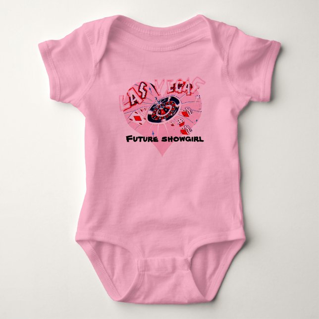 Future Las Vegas Showgirl baby pink Baby Bodysuit (Front)