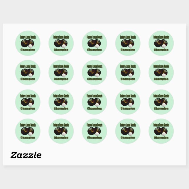 Future Lawn Bowls Champion,  Classic Round Sticker (Sheet)