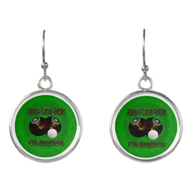 Future Lawn Bowls Champion, Earrings (Front)
