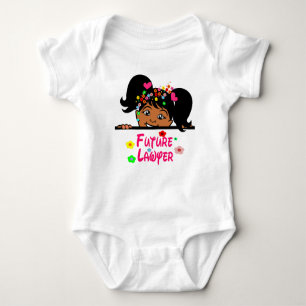 Future Lawyer Afro Baby Girl Baby Bodysuit