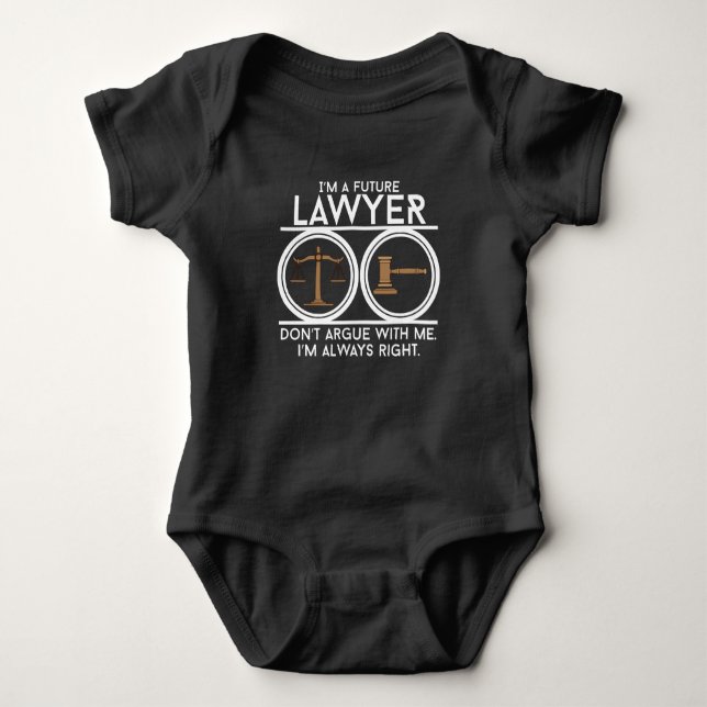 Future lawyer court law student student lawyer stu baby bodysuit (Front)