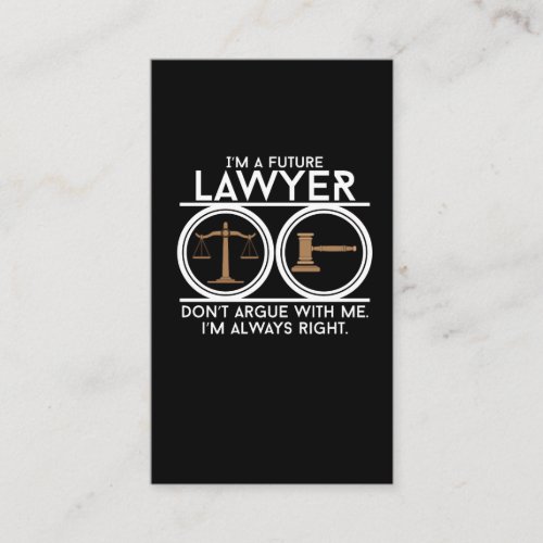 Future lawyer court law student student lawyer stu business card