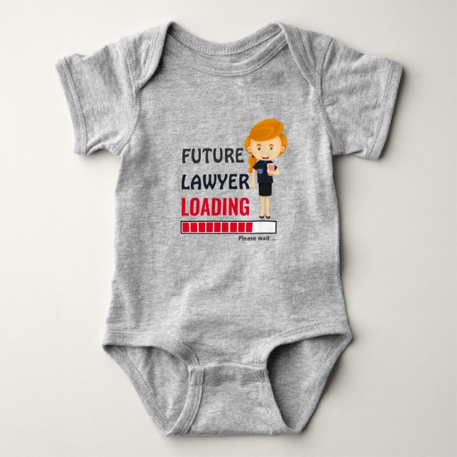 Future Lawyer Loading Newborn Shower Party Girly Baby Bodysuit (Front)