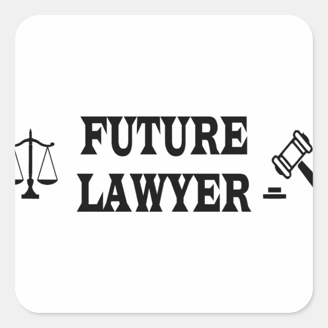 FUTURE LAWYER SQUARE STICKER (Front)