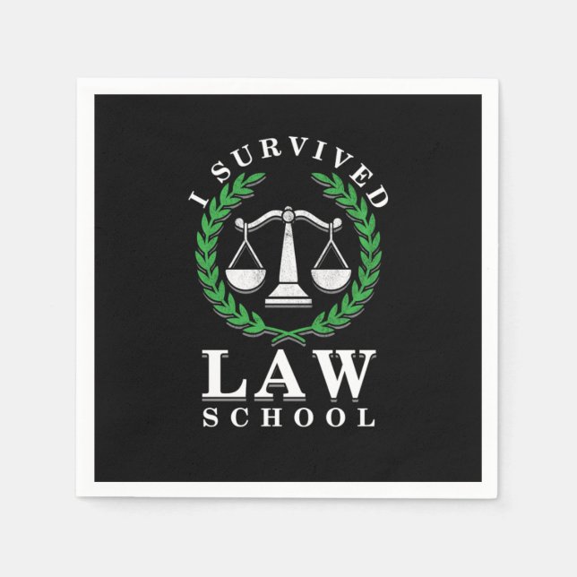 Future Lawyer Students Attorney Gift I Survived La Napkins (Front)